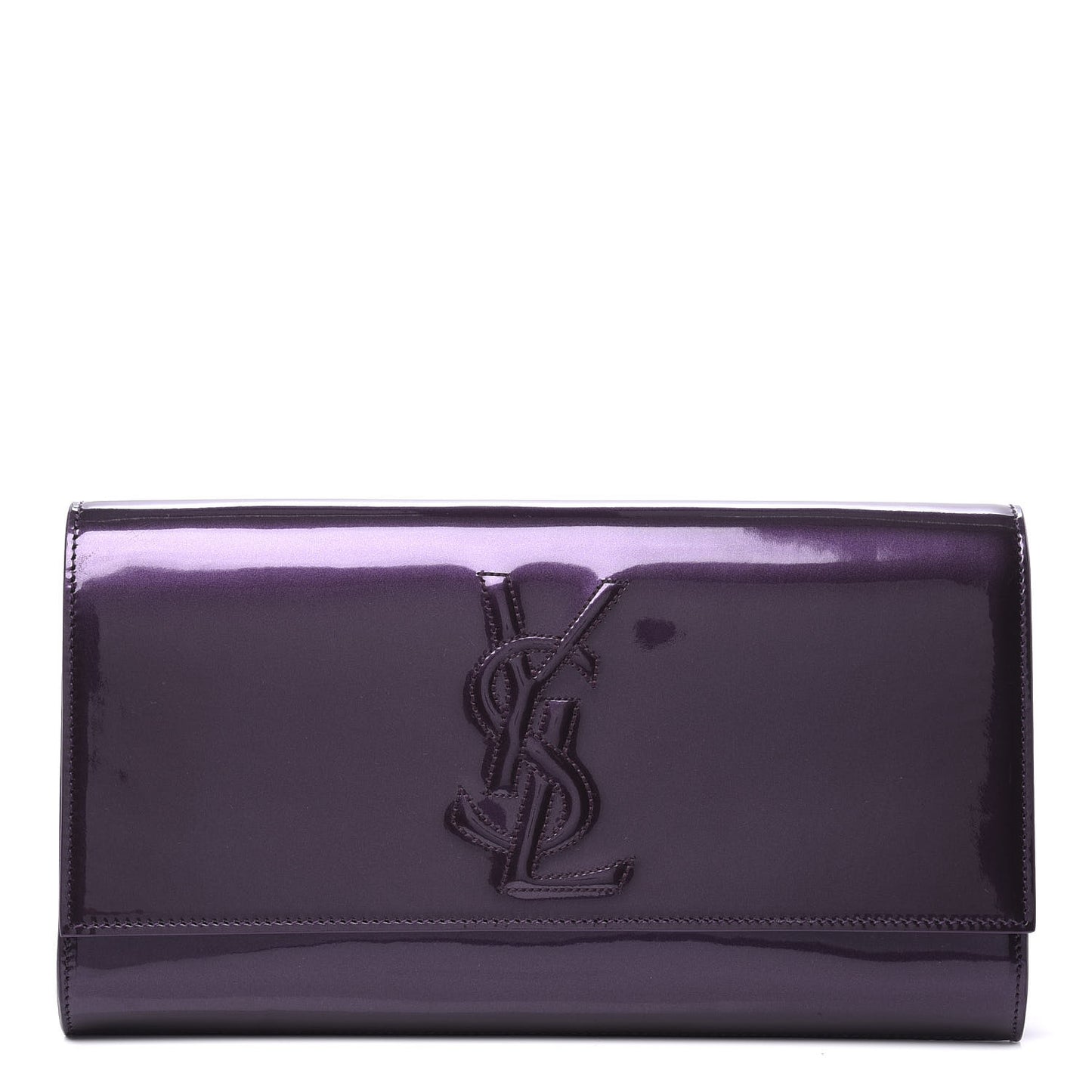Patent Calfskin Monogram Large Belle De Jour Clutch Purple