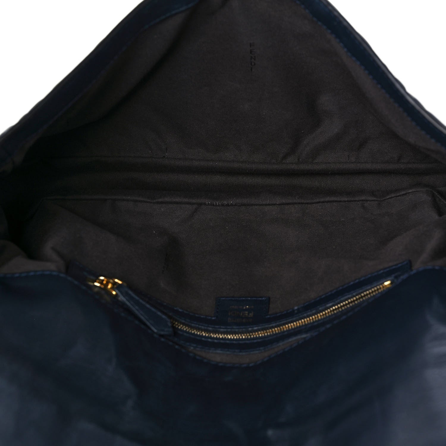 Fendi Nappa FF 1974 Embossed Large Baguette Midnight 3 of 8