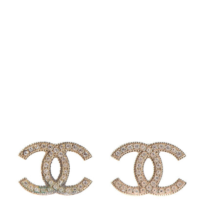 Chanel Crystal CC Earrings Gold 1 of 6