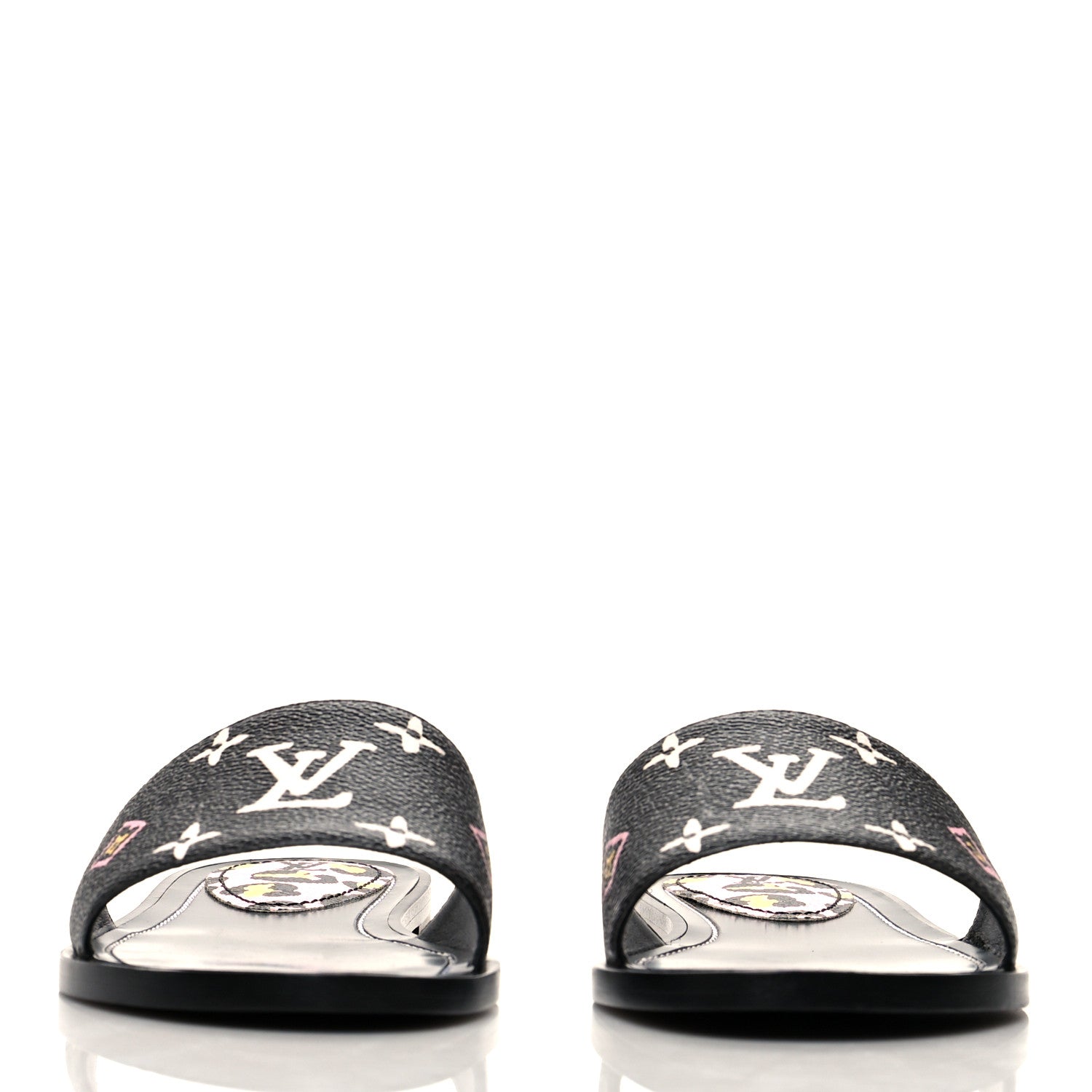 Louis Vuitton Monogram Wild At Heart Lock It Flat Mule 38 Black 2 of 9