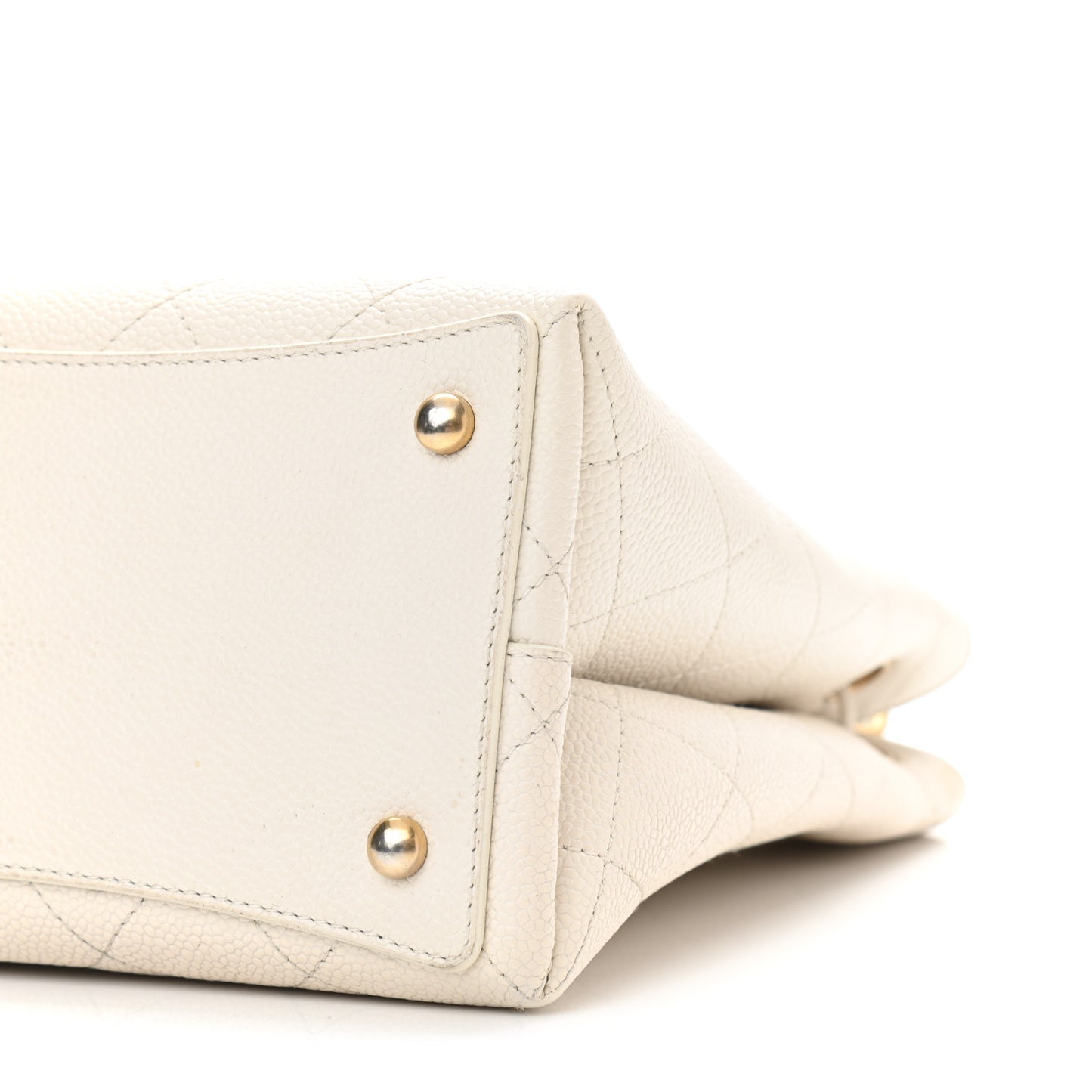 Caviar Diamond Stitched CC Bucket Drawstring Bag White