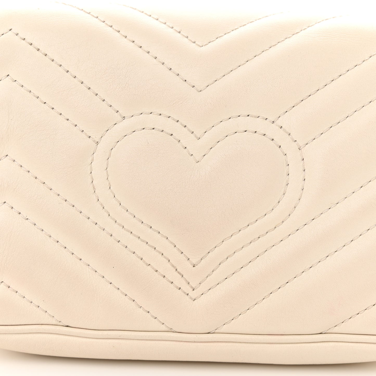 Calfskin Matelasse Super Mini GG Marmont Shoulder Bag White