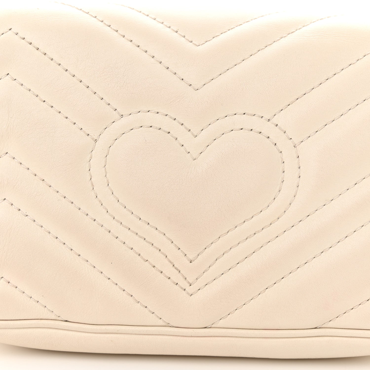 Gucci Calfskin Matelasse Super Mini GG Marmont Shoulder Bag White 16 of 19