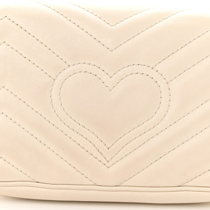 Gucci Calfskin Matelasse Super Mini GG Marmont Shoulder Bag White 16 of 19