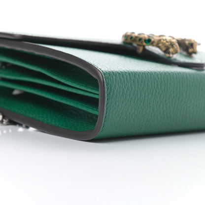 Gucci Calfskin Mini Dionysus Chain Wallet Emerald 9 of 10