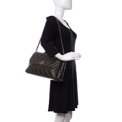 Chanel Glazed Calfskin Boy Satchel Flap Dark Grey 2 of 16