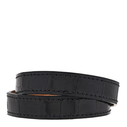 Hermes Shiny Alligator Kelly Double Tour Bracelet T2 Black 3 of 6