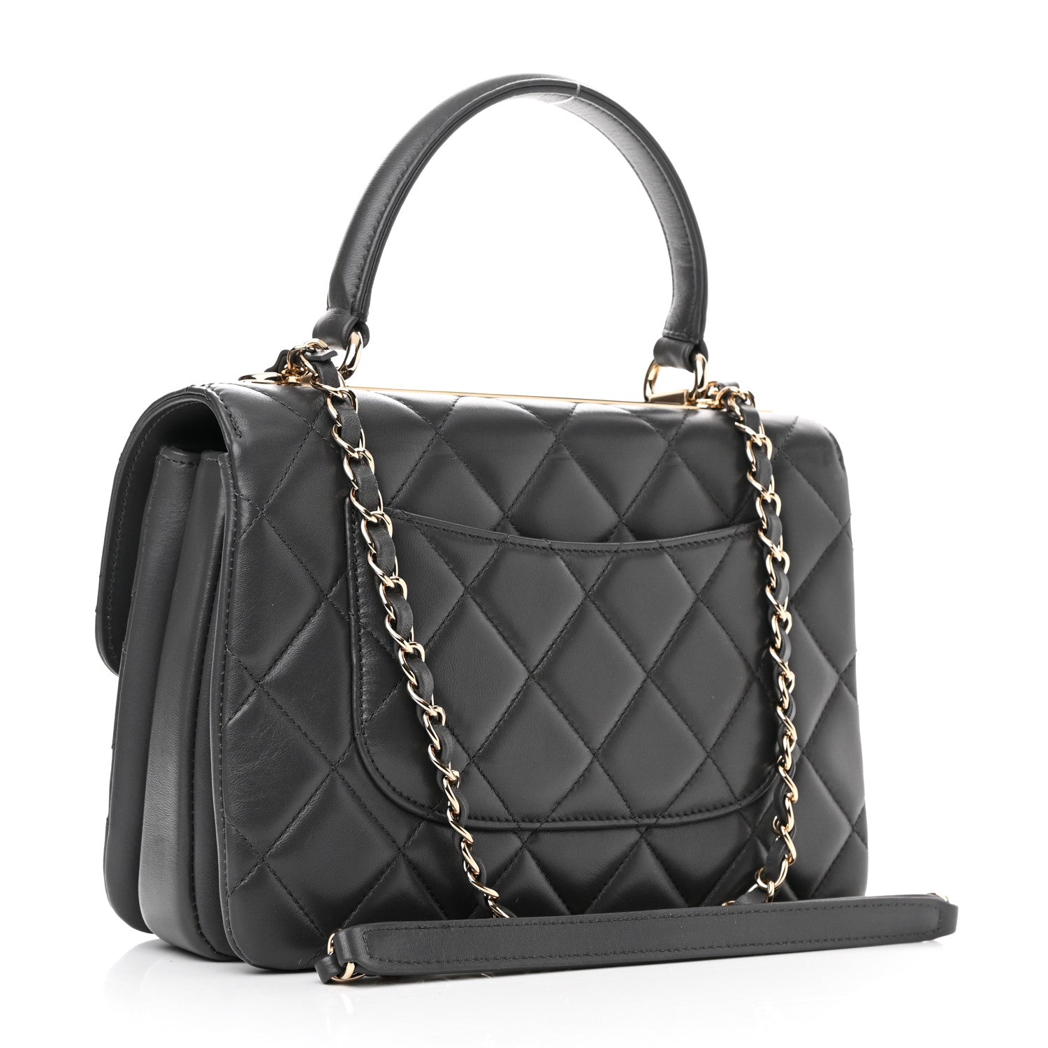 Chanel Lambskin Quilted Small Trendy CC Dual Handle Flap Bag Dark Grey 3 of 11