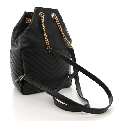Saint Laurent Lambskin Matelasse Monogram Joe Backpack Black 3 of 13