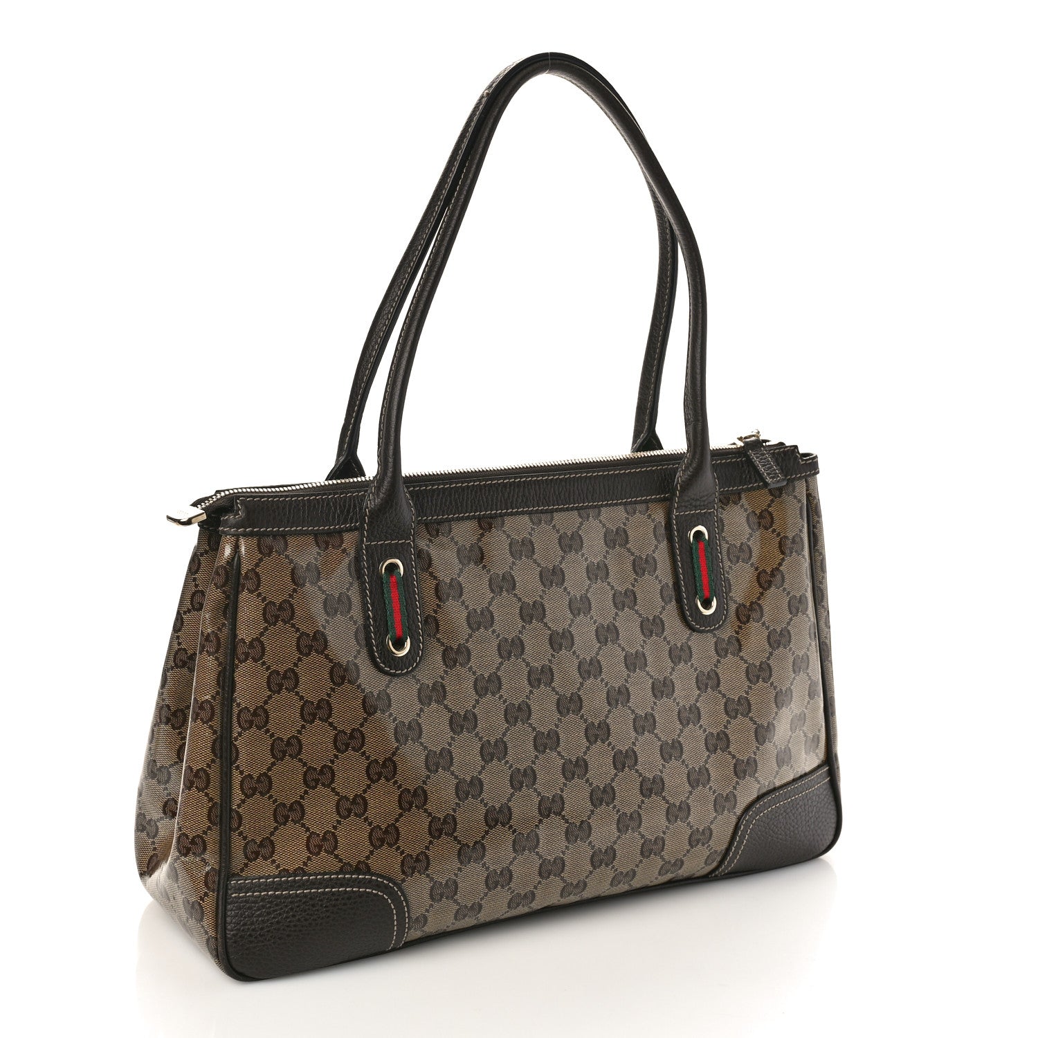 Gucci Crystal Monogram Medium Princy Tote Dark Brown 2 of 10