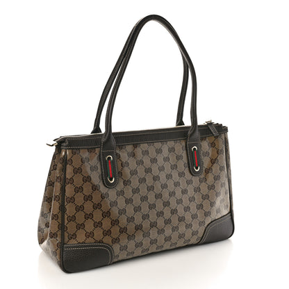 Gucci Crystal Monogram Medium Princy Tote Dark Brown 2 of 10