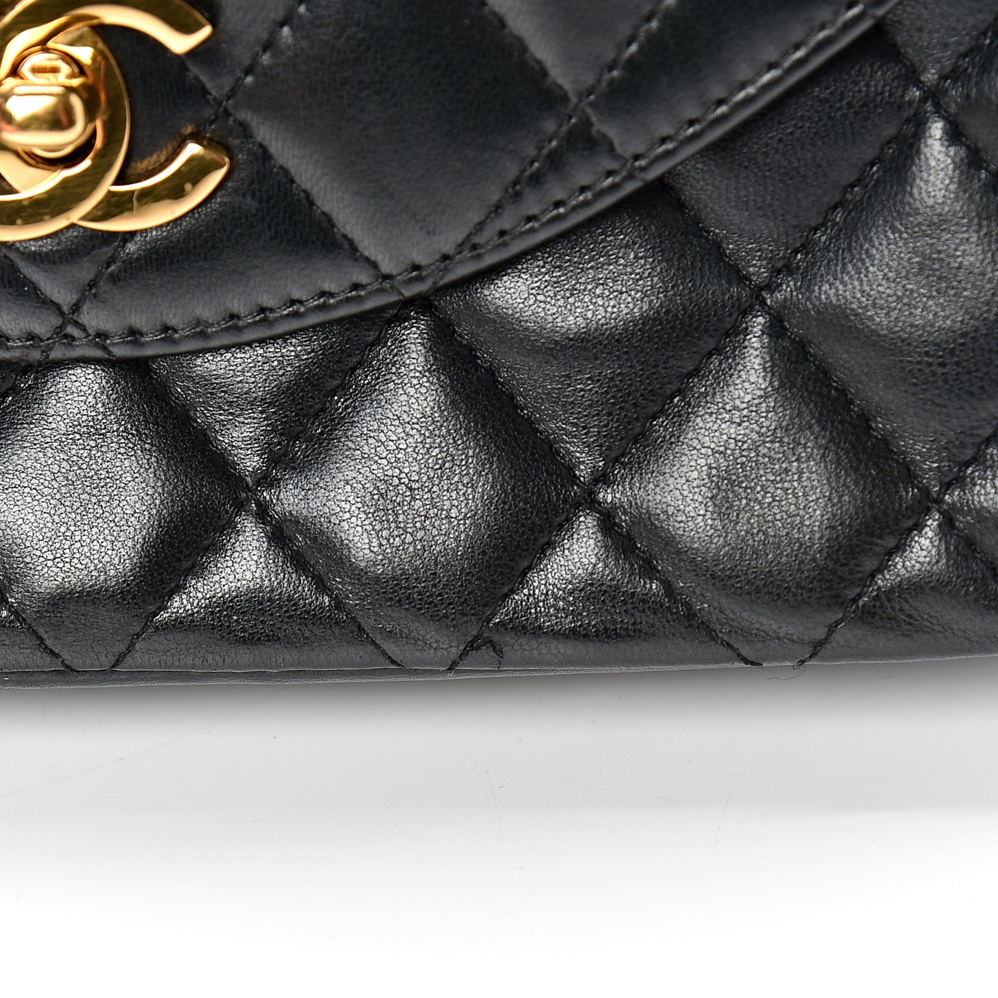 Lambskin Quilted Small Single Flap Black