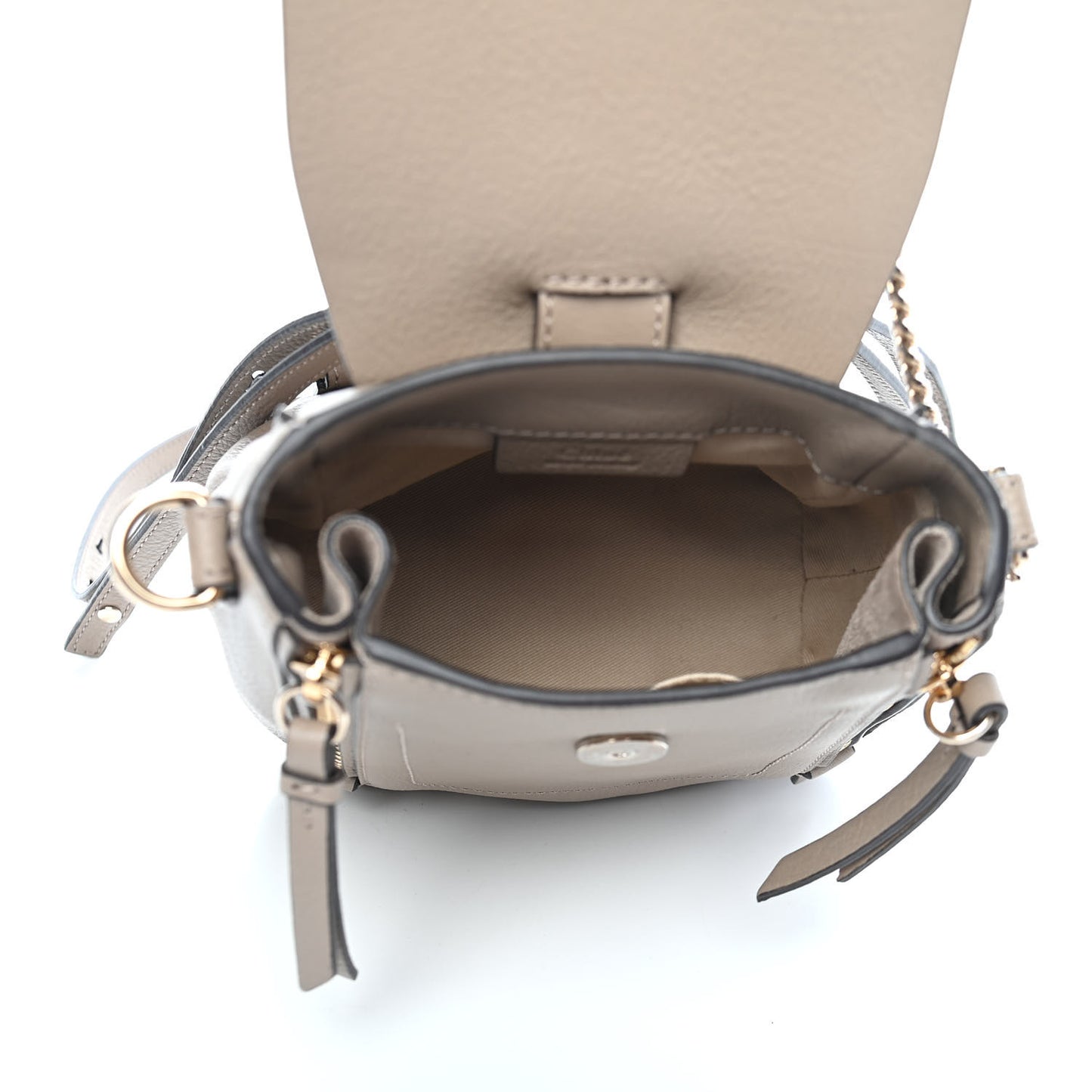Suede Calfskin Mini Faye Backpack Motty Grey