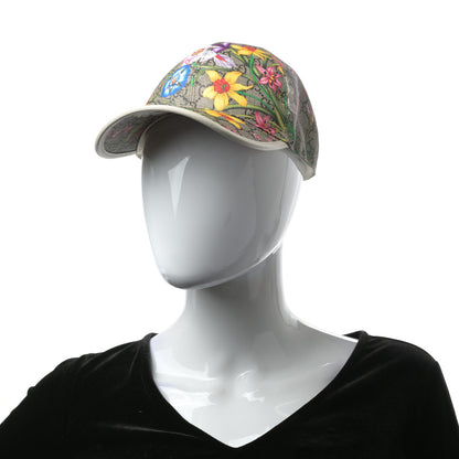 Gucci GG Supreme Flora Claudia Baseball Hat 56 S White 2 of 8