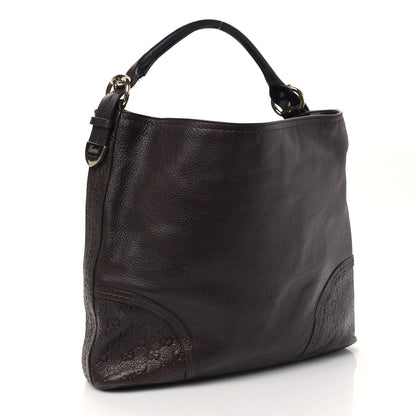 Gucci Calfskin Guccissima Trim Large Signoria Hobo Dark Brown 3 of 9