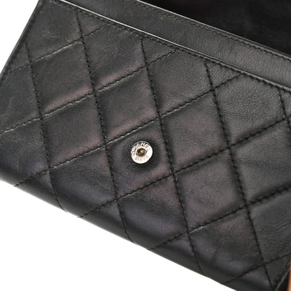 Chanel Calfskin Quilted Cambon Flap Wallet Black White 16 of 19