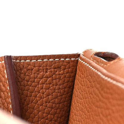 Hermes Taurillon Clemence Halzan 31 Gold 7 of 10