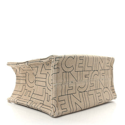 Celine Canvas Calfskin All Over Print Small Cabas Thais Natural Tan 4 of 9