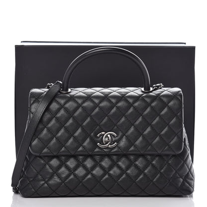 Chanel Caviar Quilted Medium Coco Handle Flap Black 12 of 12