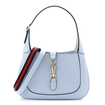 Gucci Grained Calfskin Web Medium Jackie 1961 Hobo Light Blue 1 of 10