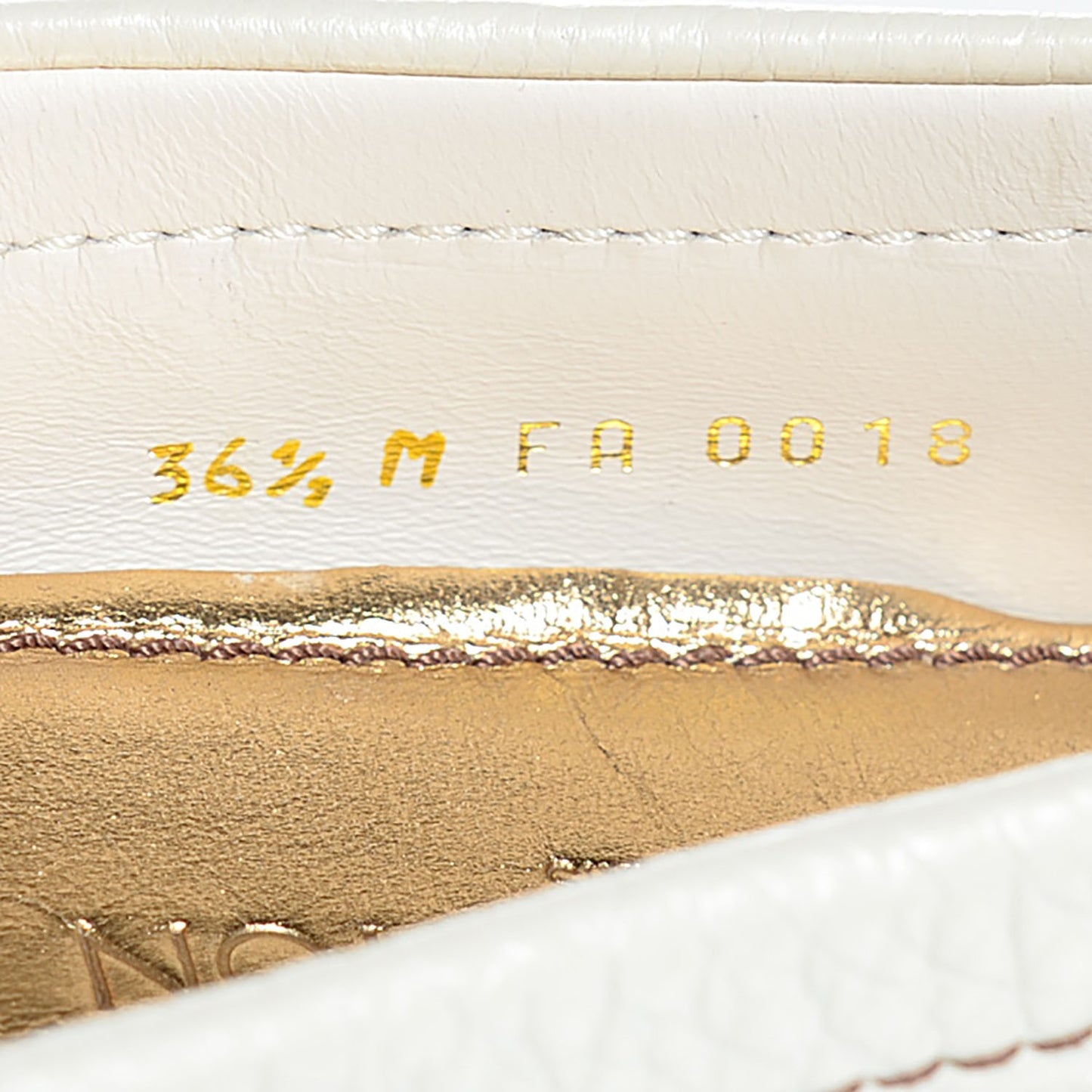 Grained Calfskin Oxford Loafers 36.5 6.5 White