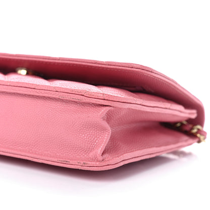 Chanel Caviar Quilted Wallet on Chain WOC Pink 11 of 11