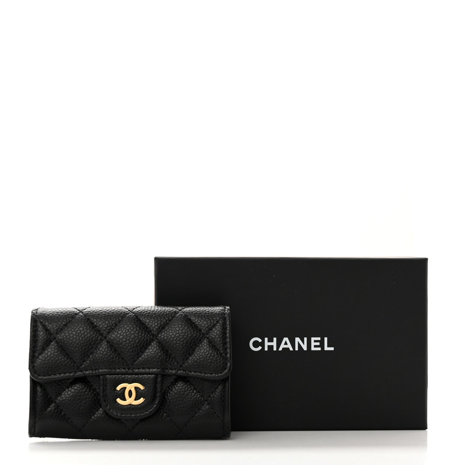 Chanel Caviar Quilted Flap Card Holder Wallet Black 9 of 9