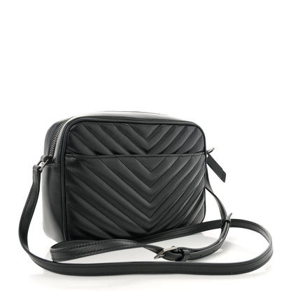 Saint Laurent Calfskin Matelasse Monogram Lou Camera Bag Black 2 of 14