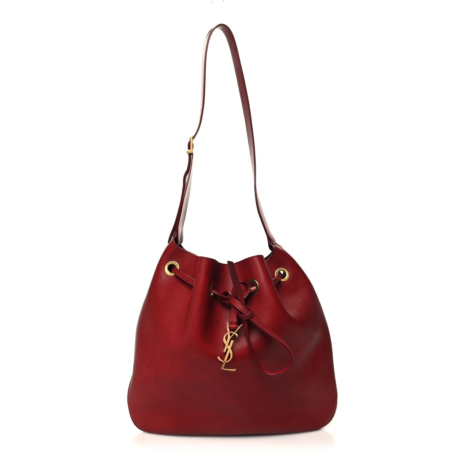 Saint Laurent Calfskin Medium Paris VII Flat Hobo Red 3 of 12