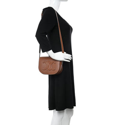 Celine Smooth Calfskin Cuir Triomphe Folco Crossbody Bag Tan 2 of 11