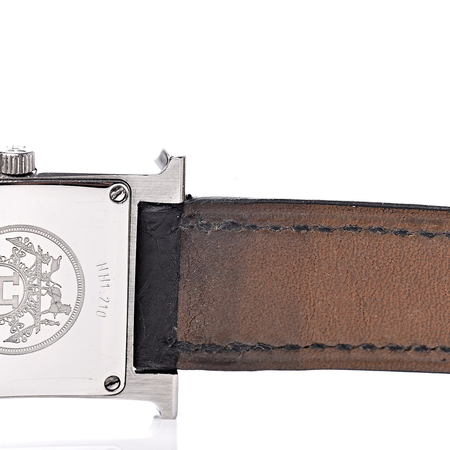 Stainless Steel Alligator 21mm Heure H Hour Quartz Watch Noir