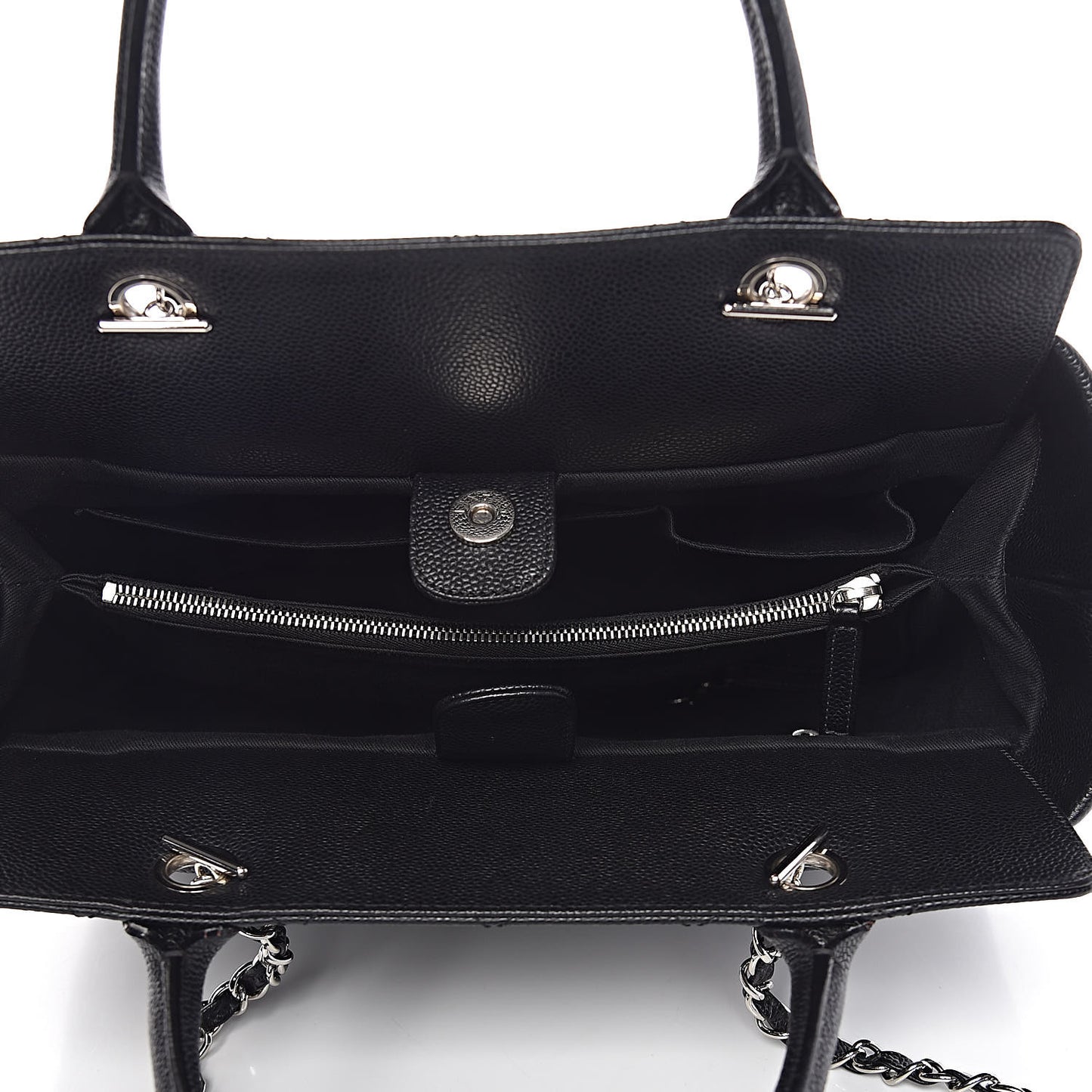 Soft Caviar CC Medium Top Handle Tote Black