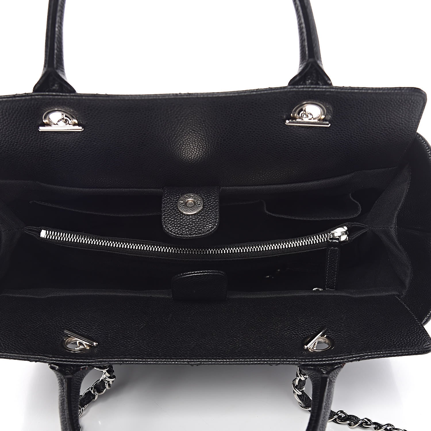 Chanel Soft Caviar CC Medium Top Handle Tote Black 5 of 14