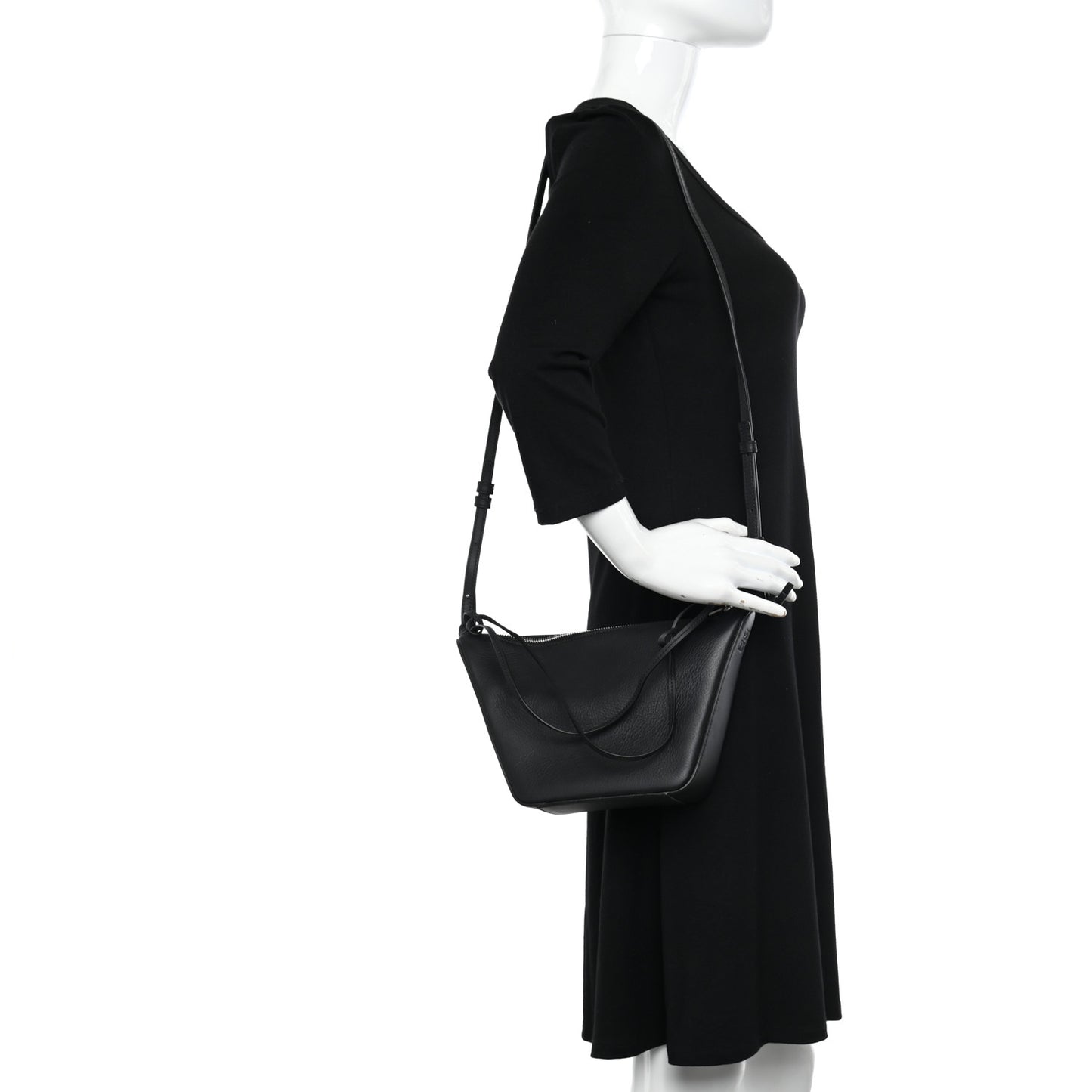 Calfskin Mini Hammock Hobo Black