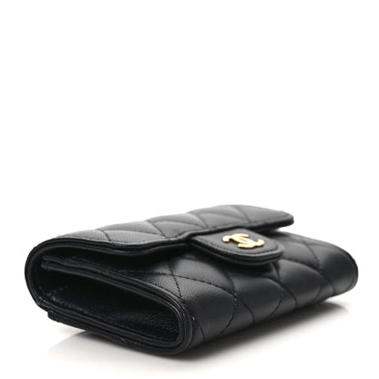 Chanel Lambskin Quilted Flap Card Holder Wallet Black 4 of 8
