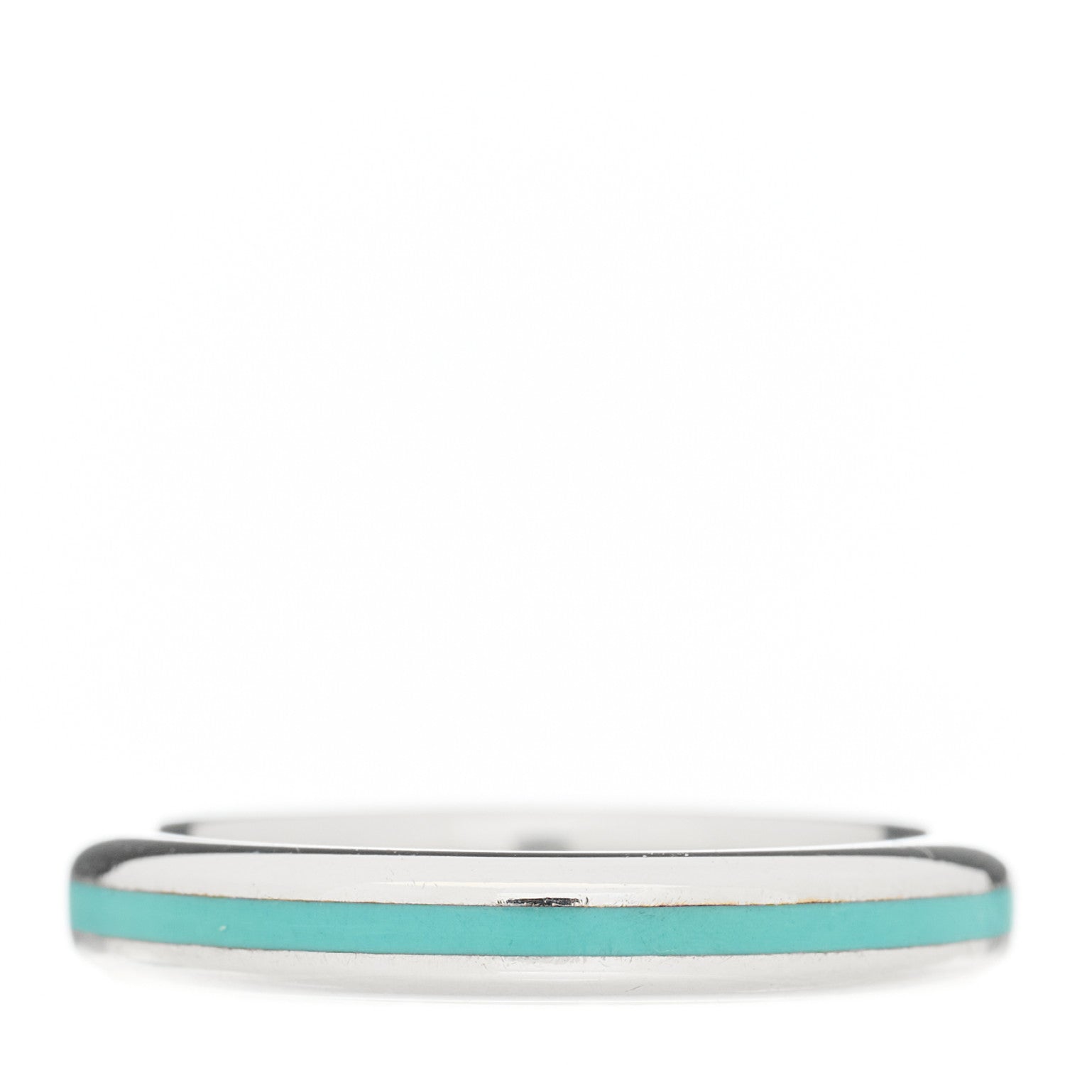 Tiffany Sterling Silver Enamel Thing Band Ring 48 4.5 Blue 1 of 3