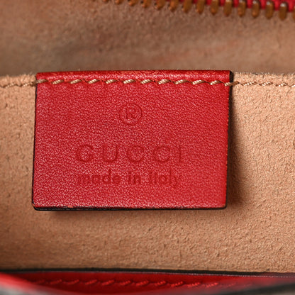 Gucci GG Supreme Monogram Kingsnake Heart Embroidered Mini Chain Shoulder Bag Beige Hibiscus Red 6 of 12