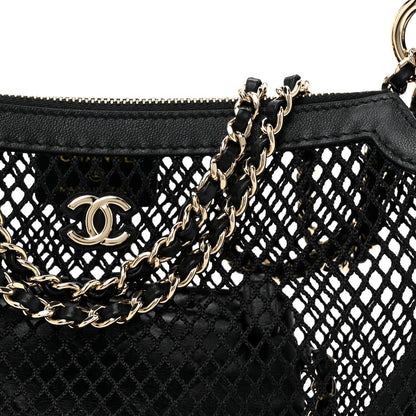 Chanel Mesh Shiny Lambskin Chain Hobo Black 9 of 11