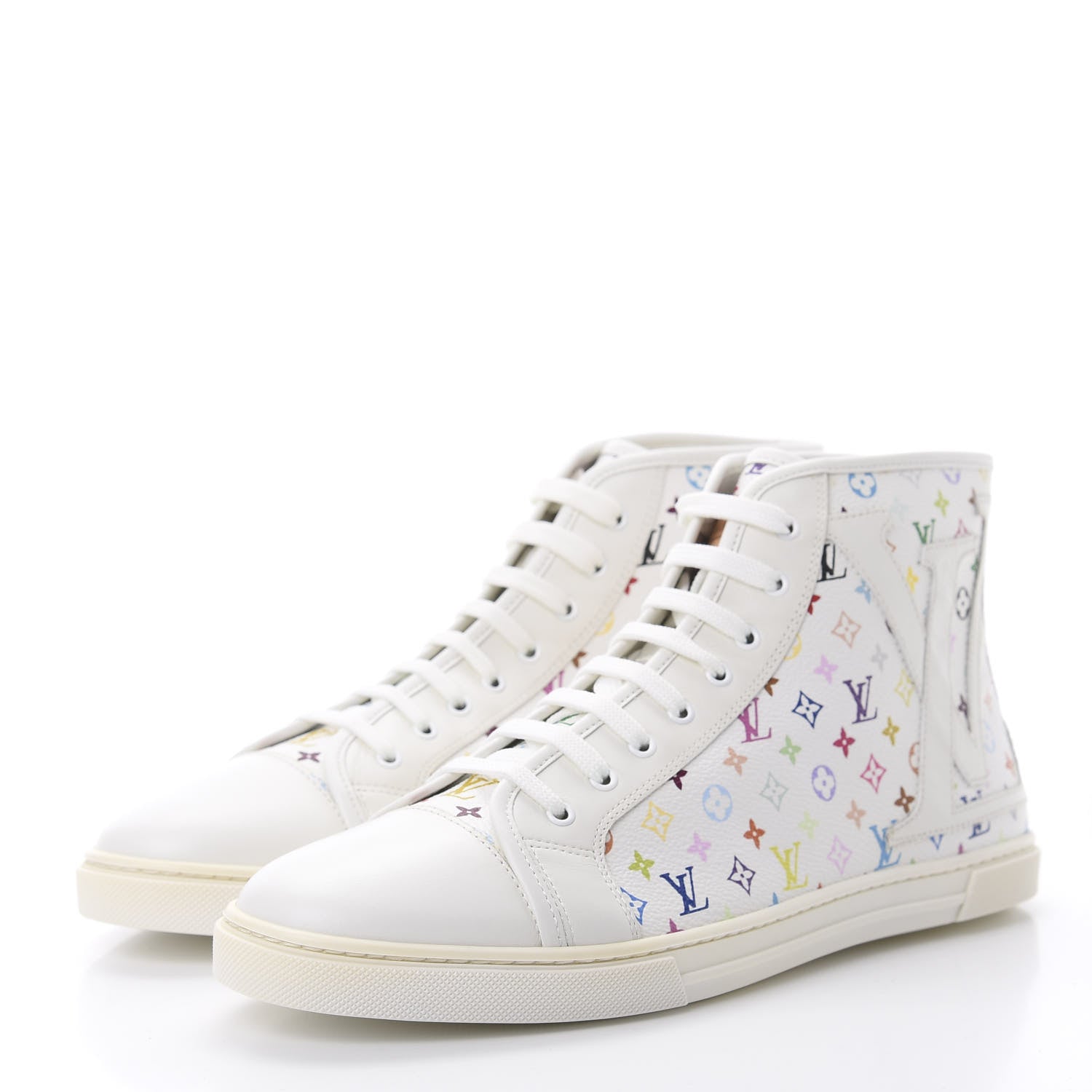Louis Vuitton Monogram Multicolor High Top Sneakers 39 White 3 of 7