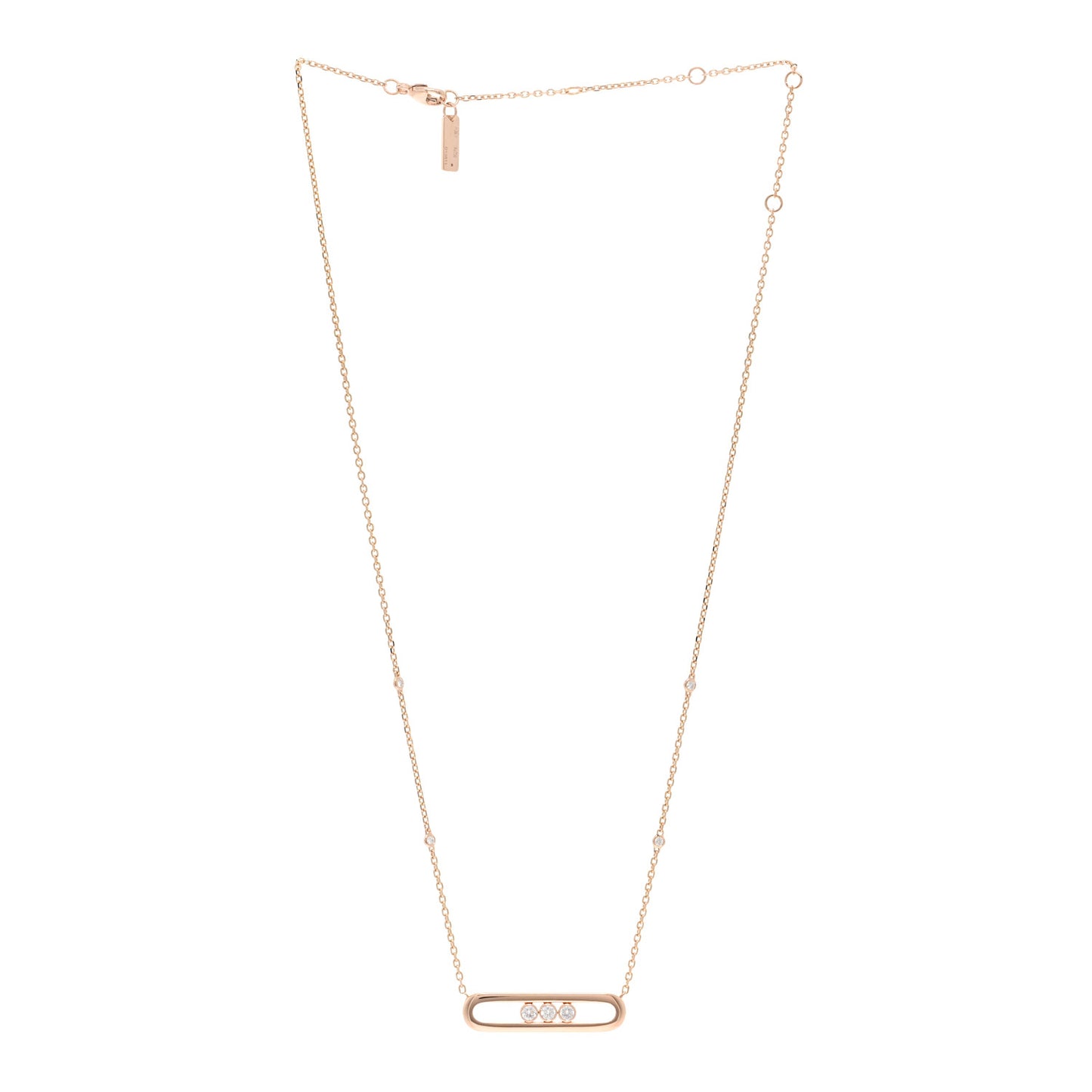 18K Rose Gold Diamond Move Pendant Necklace