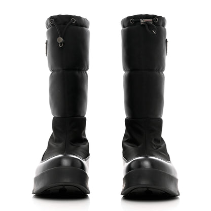 Prada Nylon Metal Triangle Logo Padded Moon Boots 37 Black 2 of 12