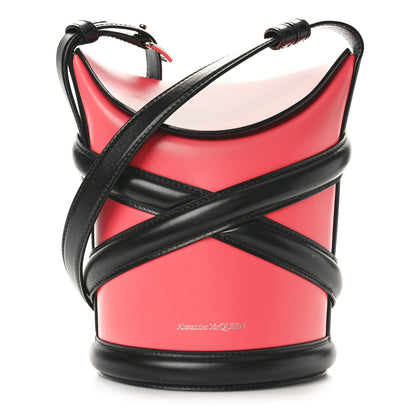 Alexander McQueen Calfskin The Curve Shoulder Bag Pink Black 1 of 9