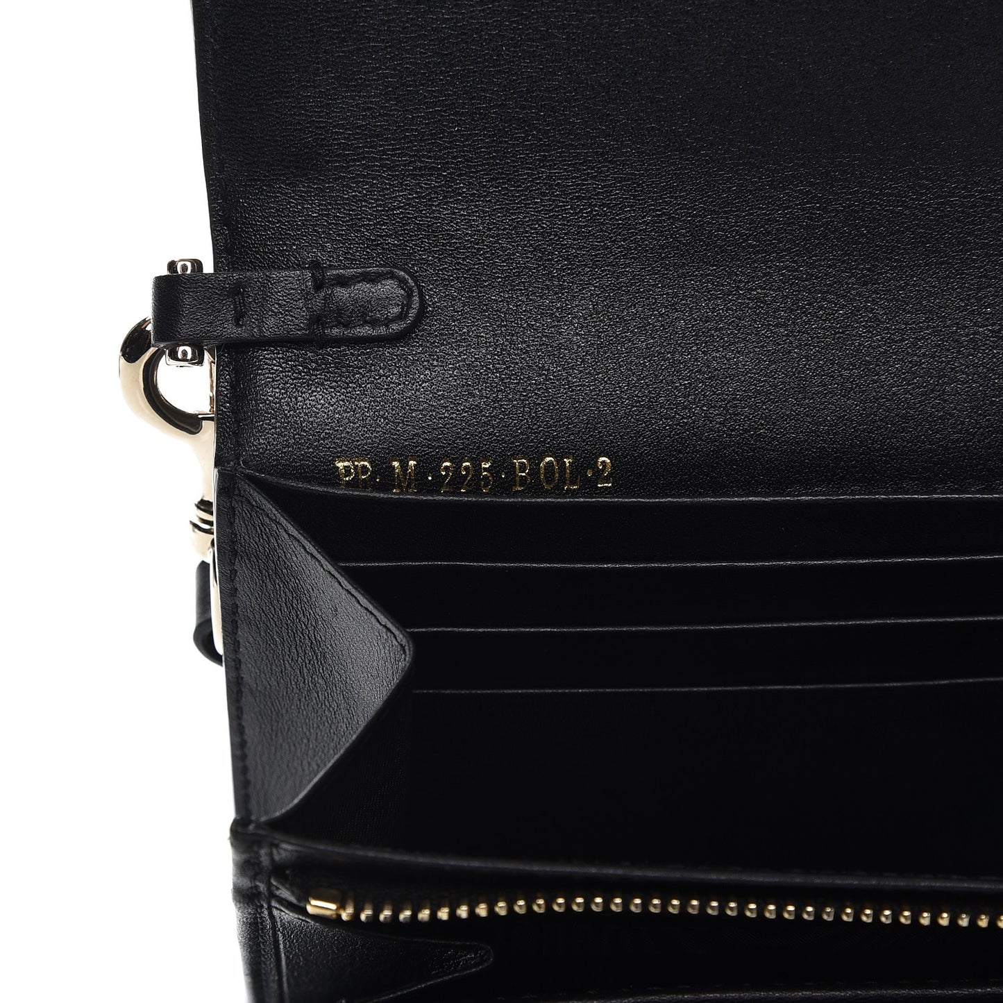 Calfskin Rockstud Wristlet Travel Wallet Black