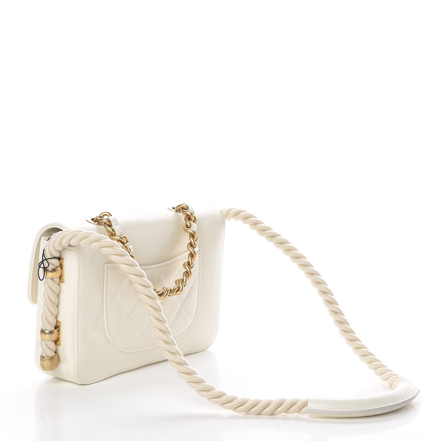 CHANEL EN VOGUE FLAP BAG クルーズ　ロープ　バッグ Chanel Crumpled Calfskin En Vogue Rope Flap White 538486