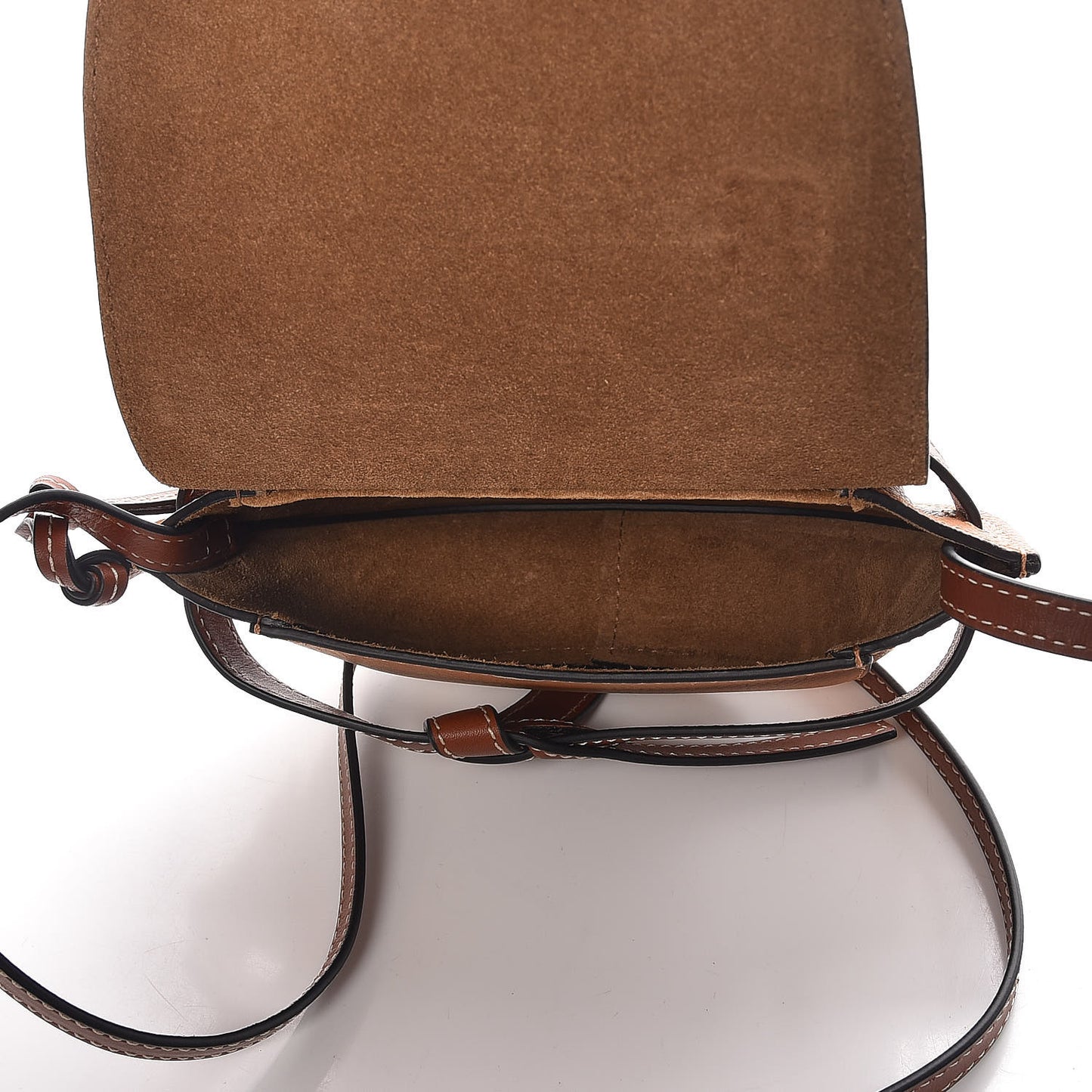 Grained Calfskin Mini Gate Crossbody Bag Caramel Pecan