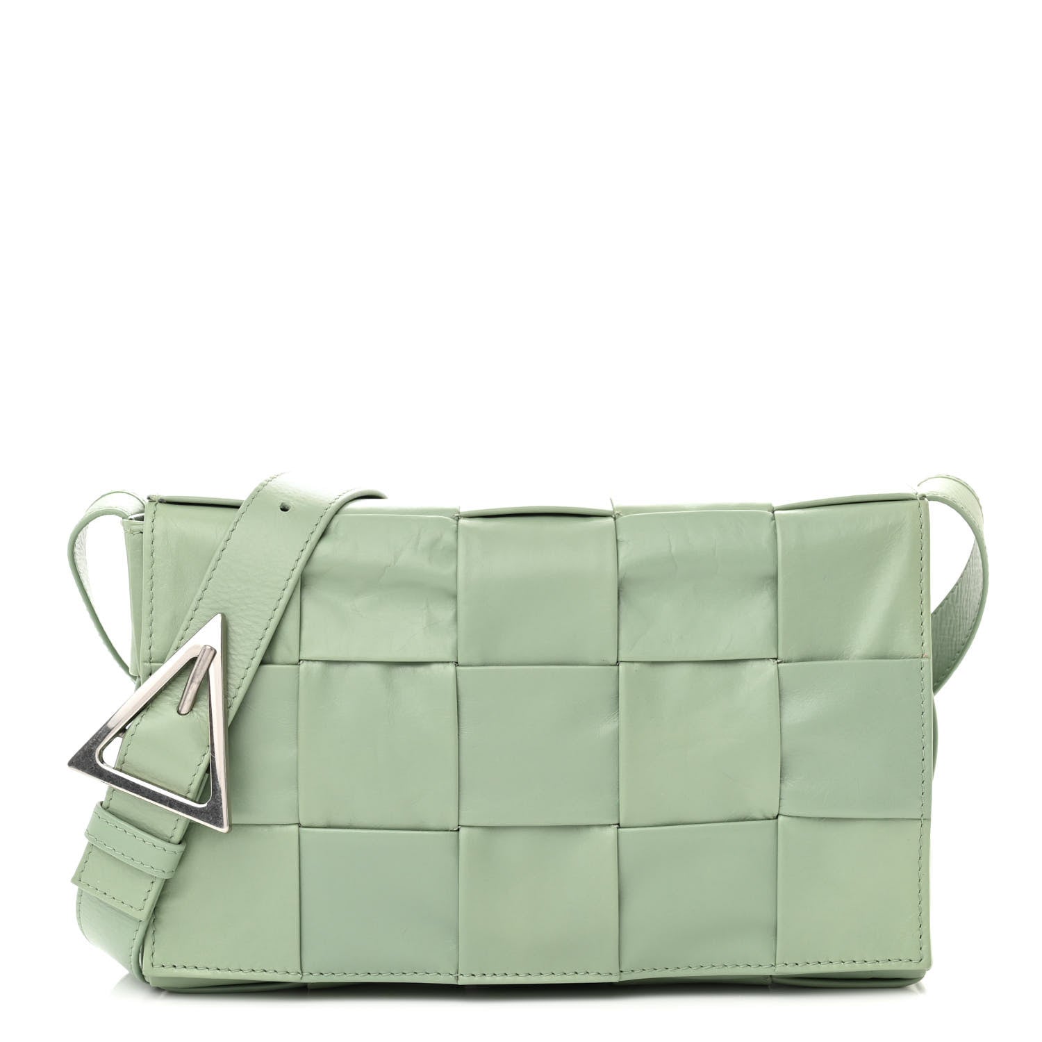 Bottega Veneta Paper Calfskin Maxi Intreccio Cassette Crossbody Bag Sage 1 of 12