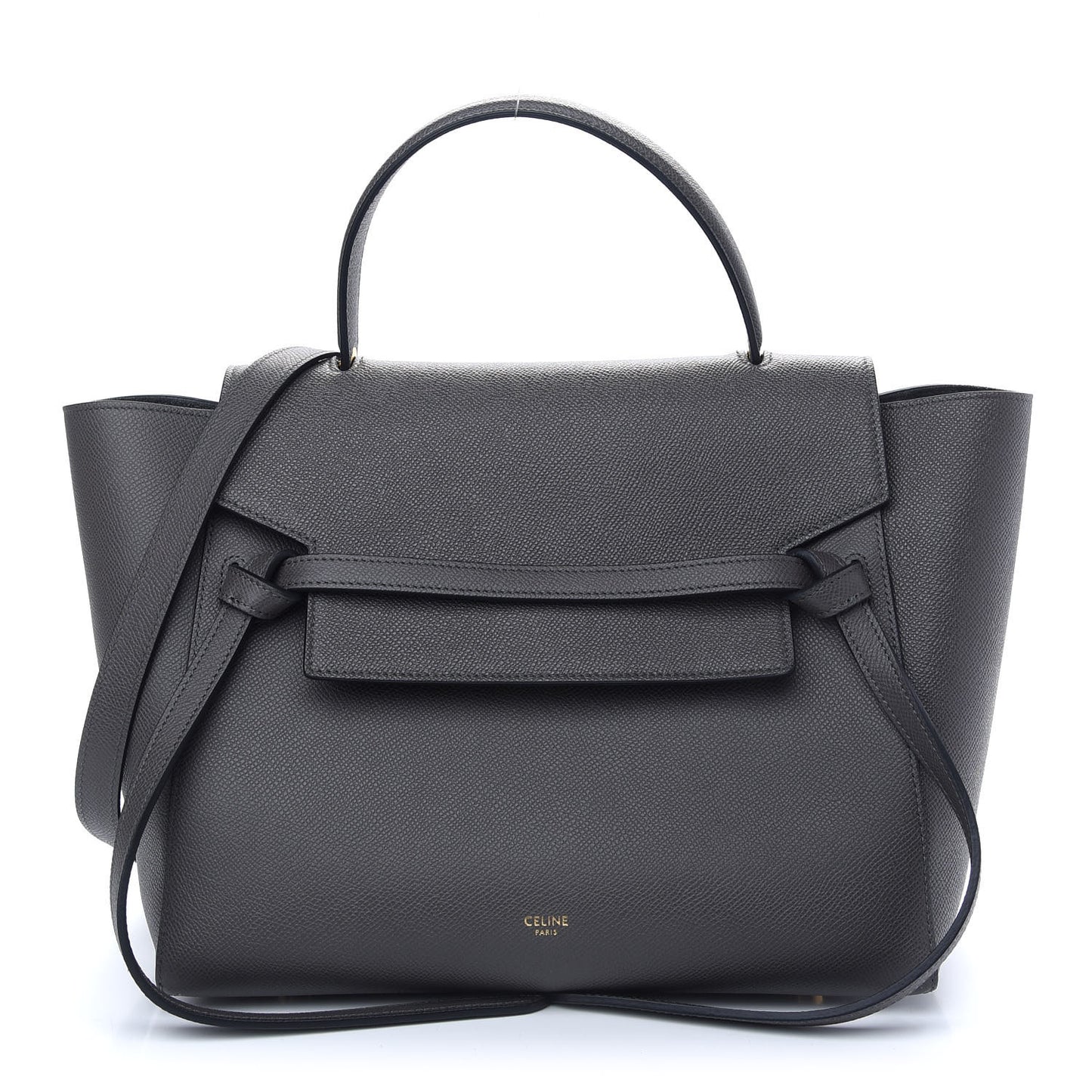 Grained Calfskin Mini Belt Bag Grey