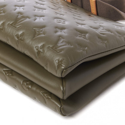 Louis Vuitton Lambskin Embossed Monogram Coussin MM Khaki 4 of 7