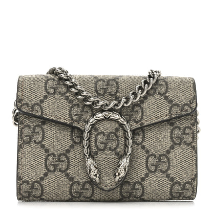 Gucci GG Supreme Monogram Dionysus Coin Purse Taupe 1 of 8