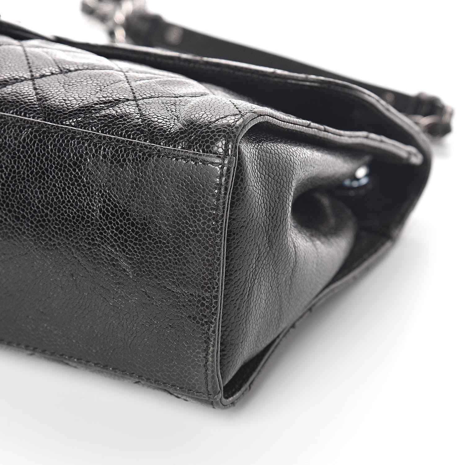 Chanel Crumpled Grained Calfskin Jumbo CC Crave Flap Black 10 of 10